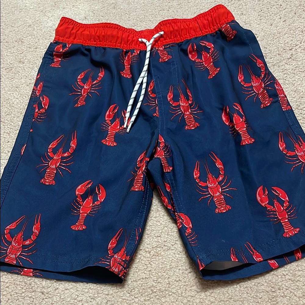 Goodfellow & Co Navy Lobster Print Swim Trunks（size: Xs)
